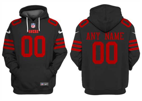 Men%27s San Francisco 49ers Customized Black Alternate Pullover Hoodie